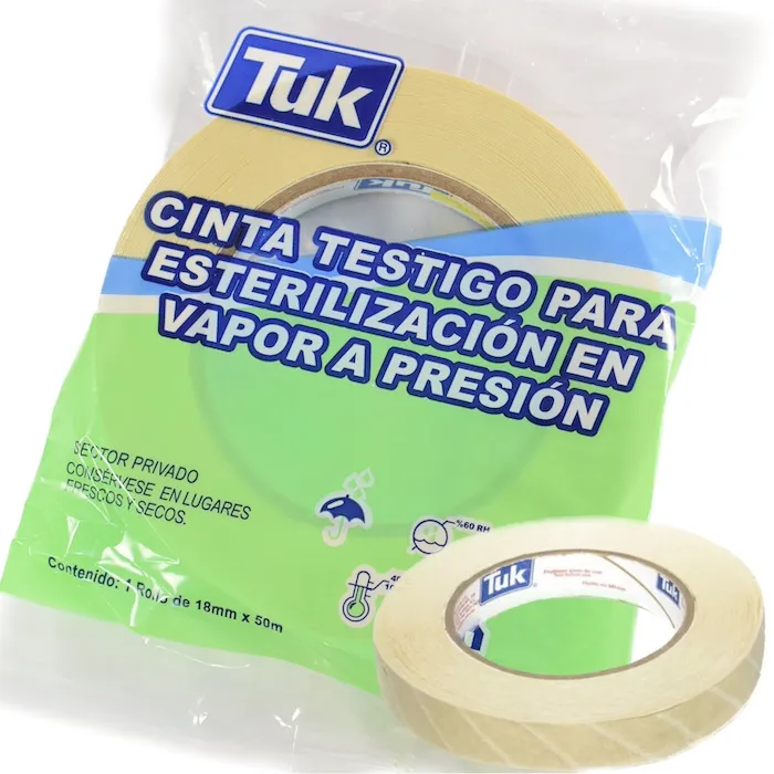 Cinta testigo para esterilización en vapor a presión. Tamaño_ 18 mm x 50 mts. Pieza..webp