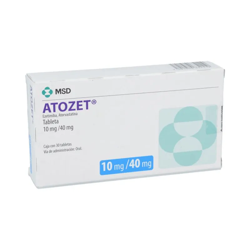 ATORVASTATINA/ EZETIMIBA. CAPSULA O TABLETA CADA CAPSULA O TABLETA CONTIENE: ATORVASTATINA CALCICA TRIHIDRATO 40.0 MG. Y EZETIMIBA 10.0MG ENVASE CON 30 TABLETAS.