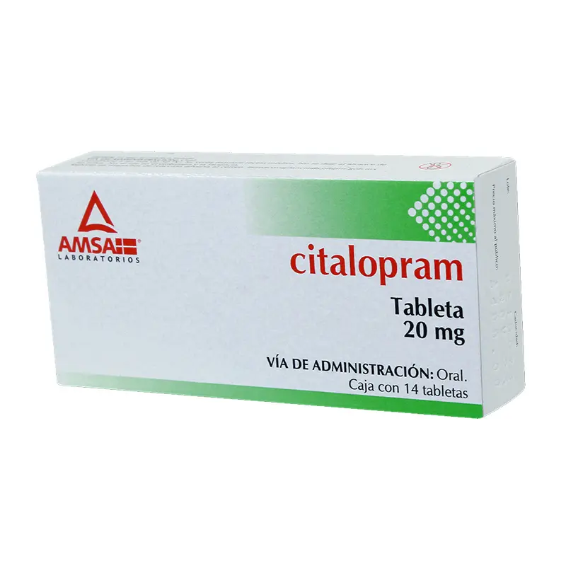 CITALOPRAM TABLETA CADA TABLETA CONTIENE: BROMHIDRATO DE CITALOPRAM EQUIVALENTE A 20 MG DE CITALOPRAM. ENVASE CON 14 TABLETAS.