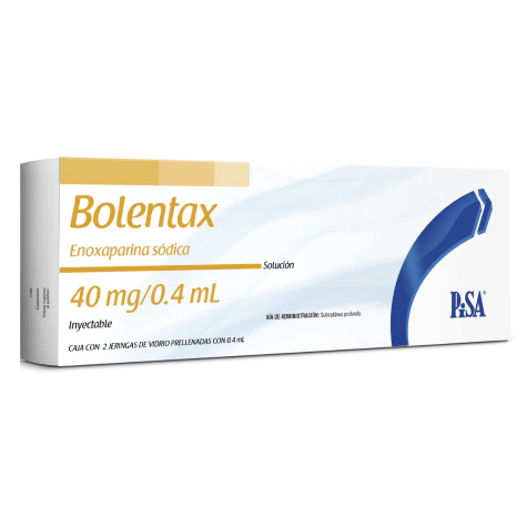 ENOXAPARINA. SOLUCION INYECTABLE CADA JERINGA CONTIENE: ENOXAPARINA SODICA 40 MG. ENVASE CON 10 JERINGAS. DE 0.4 ML.