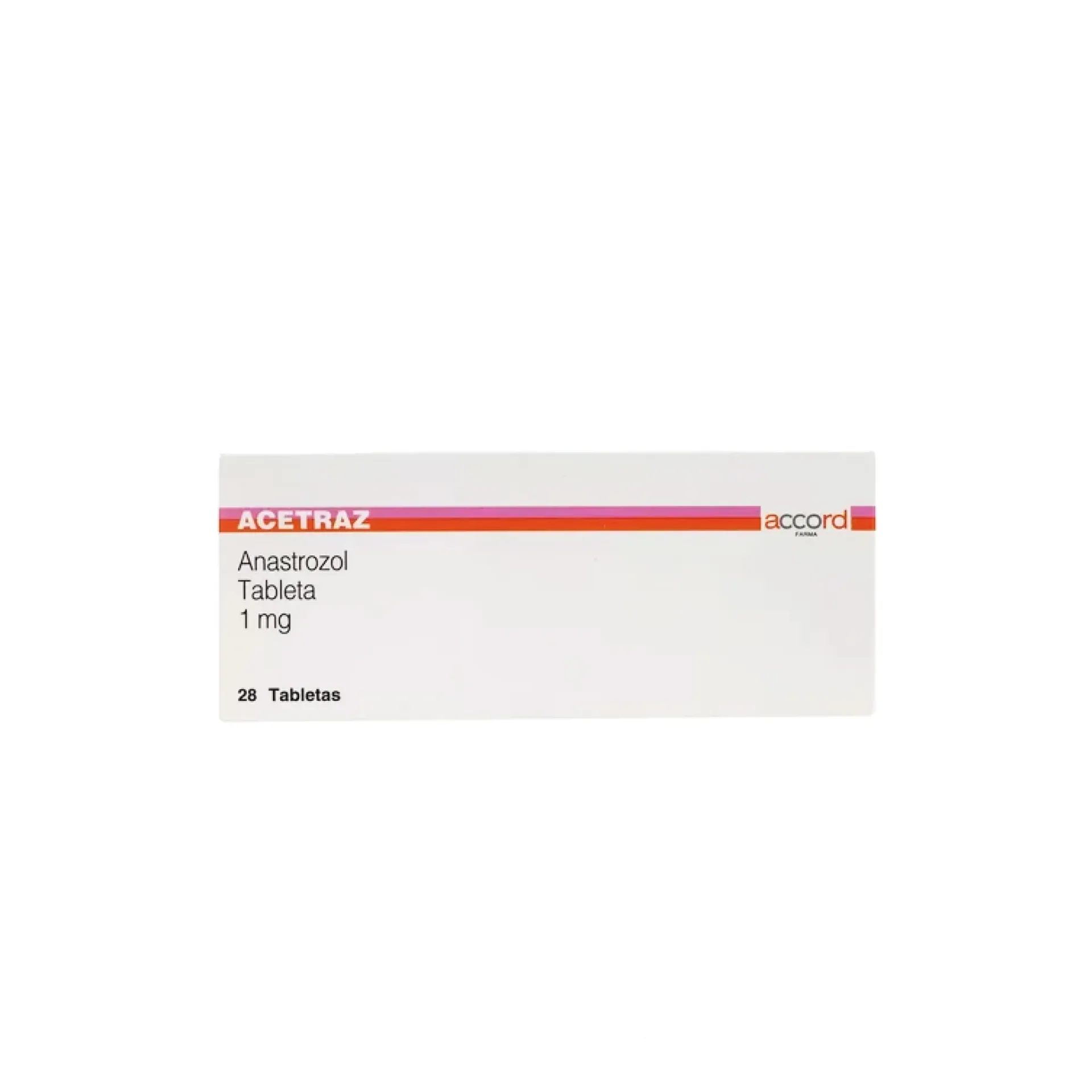 ANASTROZOL TABLETA CADA TABLETA CONTIENE: ANASTROZOL 1 MG ENVASE CON 28 TABLETAS.