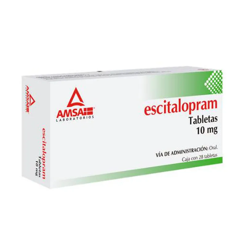 ESCITALOPRAM. TABLETA CADA TABLETA CONTIENE: OXALATO DE ESCITALOPRAM EQUIVALENTE A 10 MG DE ESCITALOPRAM ENVASE CON 28 TABLETAS.