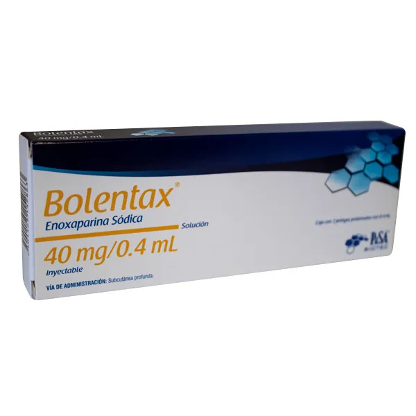 [010 000 2154 01 02] ENOXAPARINA SOLUCION INYECTABLE CADA JERINGA CONTIENE: ENOXAPARINA SODICA 40 MG ENVASE CON 2 JERINGAS CON DISPOSITIVO DE SEGURIDAD DE 0.4 ML.